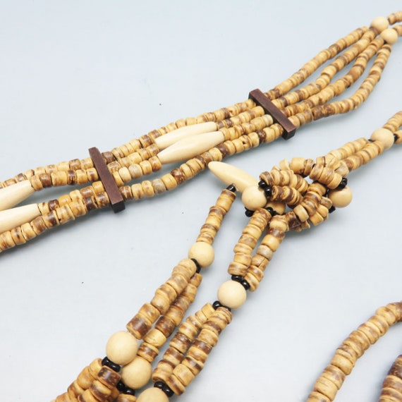 Ceinture Ethnique à Perles En Bois - Taille 80 Cm - Style Bohème Et Artisanal
