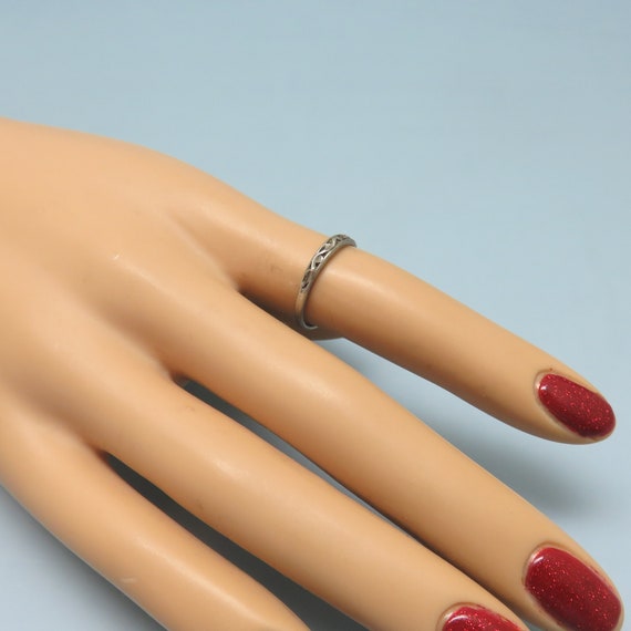 Interwoven Design Tiny Sterling Stacking Ring, Si… - image 3