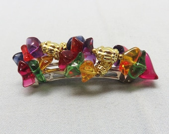Vintage Candy Colored Plastic Chip Hair Barrette