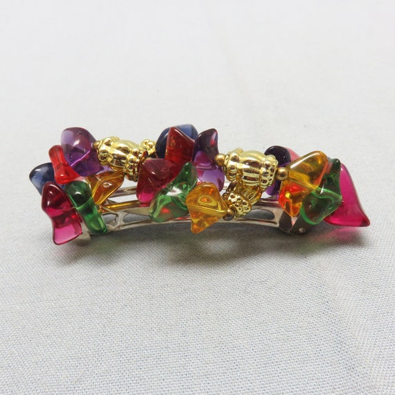 Vintage Candy Colored Plastic Chip Hair Barrette