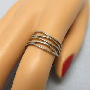 Vintage Sterling Silver Multi Band Ring - Size 6.5