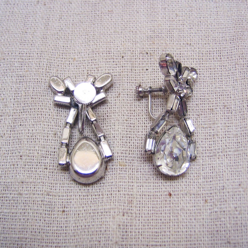 INCREDIBLE 1960s Rhinestone Necklace Earring Set image 5