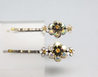Vintage  Hair Accessories‎ Lot Bobby Pins Flowers Bow Leaves  Rhinestone Bobby Pin GRAB BAG Custom Hairpin Set Choose Your Color  main image 4