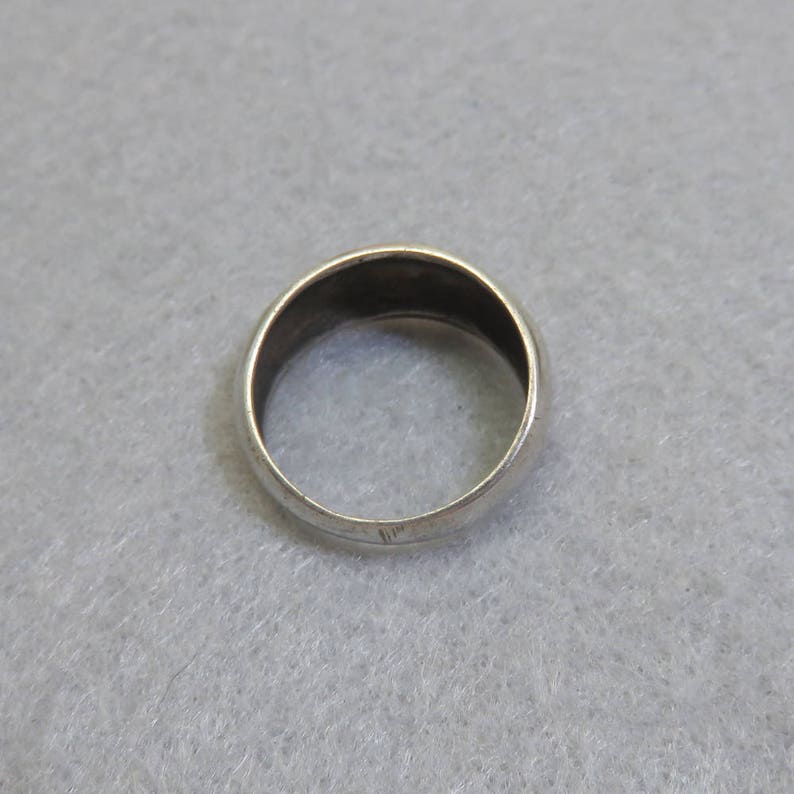 Size 8 Vintage Domed Marcasite Sterling Band Ring