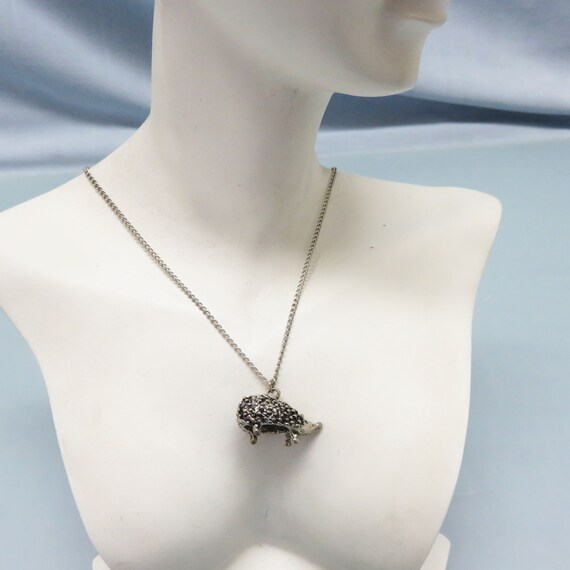 Three Dimensional  Silver Plated Hedgehog  Pendan… - image 4