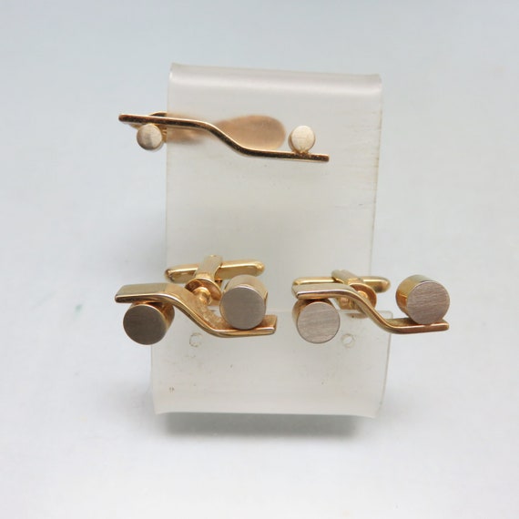 1970s Hickok Cufflinks and Tie Clip Set: Gold & Silver Tone - Etsy