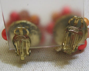 Vintage Colorful Citrusy Colors Beaded Clip Earrings - Etsy 日本