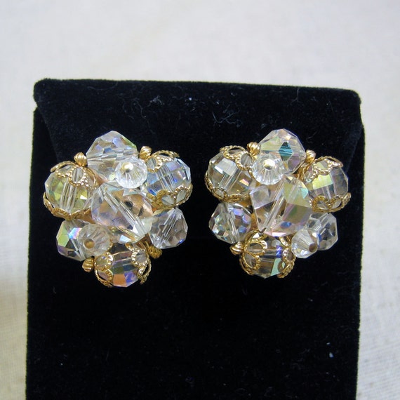 Austrian crystal clip on earrings clearance