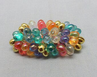 Vintage Candy Colored Plastic Bead Hair Barrette