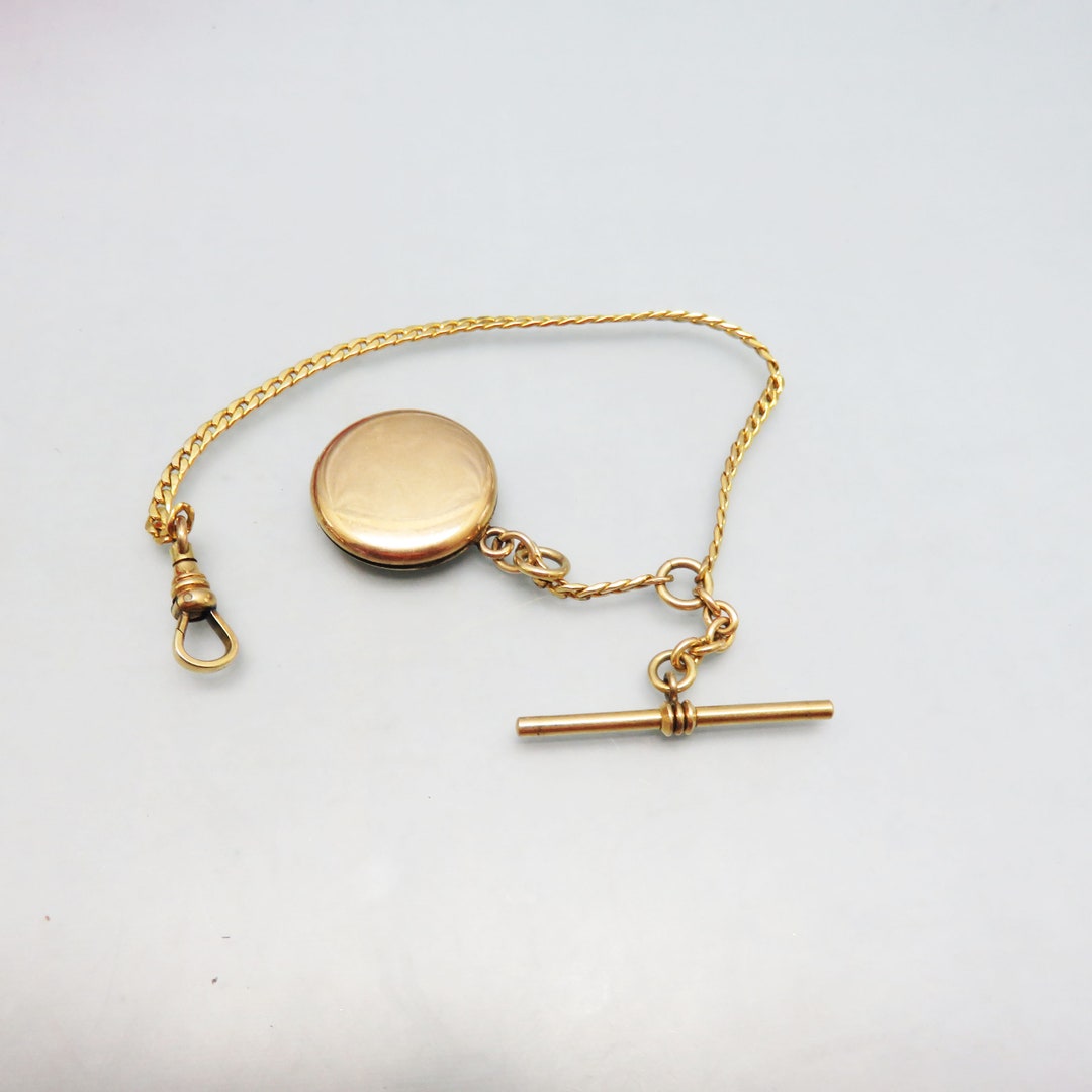 Vintage Fancy Goldplated Metal Watch Chain, Locket Fob,* - Etsy