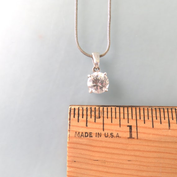 Fiery White 2 CT Cubic Zirconia Necklace, Sterlin… - image 3