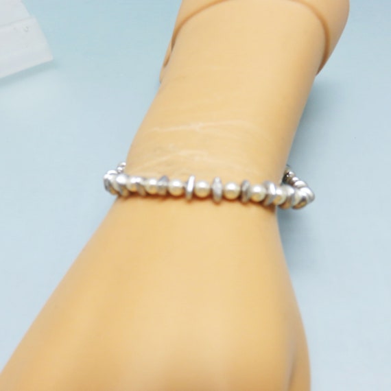 Vintage Handmade Faux Pearl Ankle Bracelet, Delic… - image 4