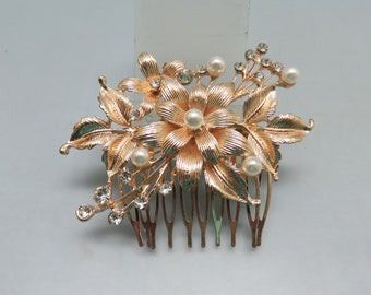 Vintage Euro Disney Floral Hair Comb, Feminine Floral Hair  display picture 2