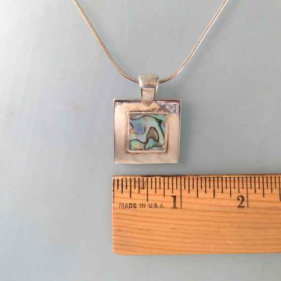 Modern Abalone Shell Pendant and Chain, MINT, Vin… - image 5