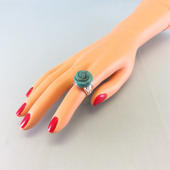Sterling Silver Turquoise Rose Ring,   Size 6, Vi… - image 5