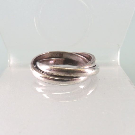 Mobius Three Band Sterling Ring, Size 5 - image 1