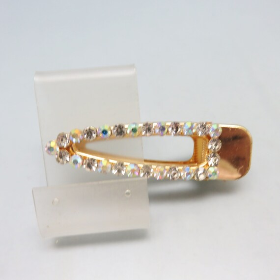Vintage Clear and Aurora Borealis Rhinestone Hair Clip  display picture 2