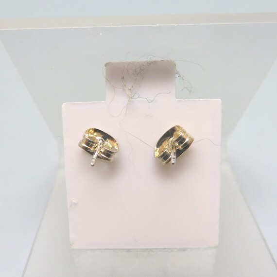 Tiny Vintage CZ Bee Pierced Earrings, Sterling Si… - image 3