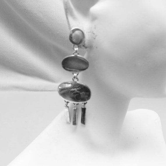 Vintage Geometric  Modern Dangle Pierced Earrings… - image 5
