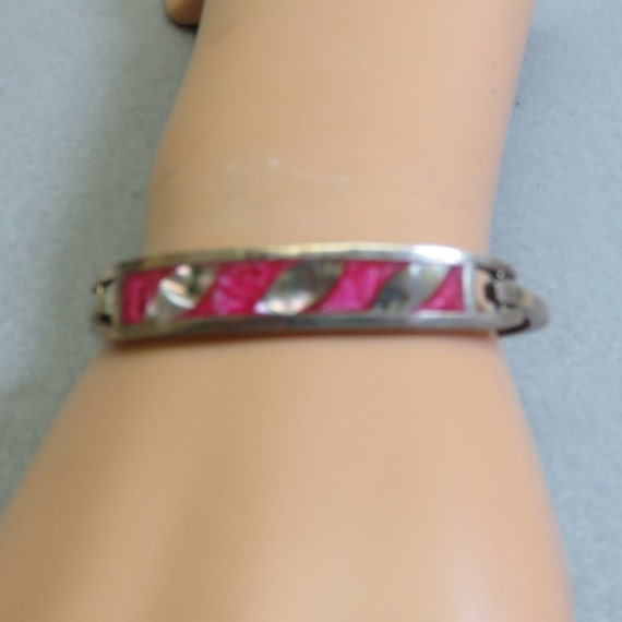Mexican Soft Raspberry Pink Abalone Shell Hinged … - image 1