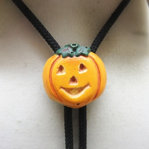 Halloween Petite Jack O Lantern Pumpkin Bolo Tie