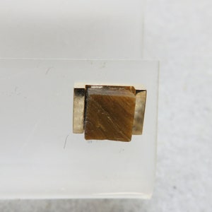 1960s Tailored Tigers Eye Tie Tac, Tigerseye Tack Pin