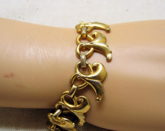 Vintage Gold Plated Link Bracelet – Mid Century Modern Statement Jewelry