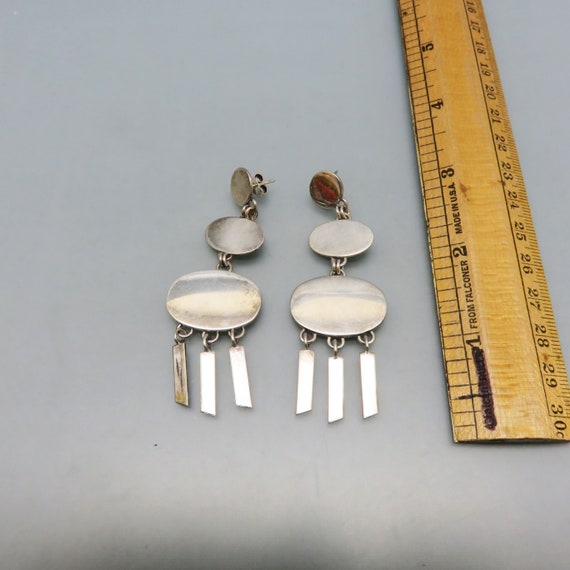 Vintage Geometric  Modern Dangle Pierced Earrings… - image 2