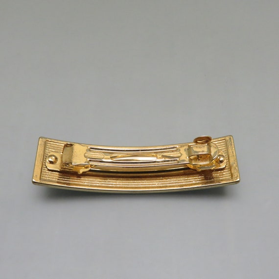 Diamond Dust Hair Barrette, Goldtone Metal, Vinta… - image 3