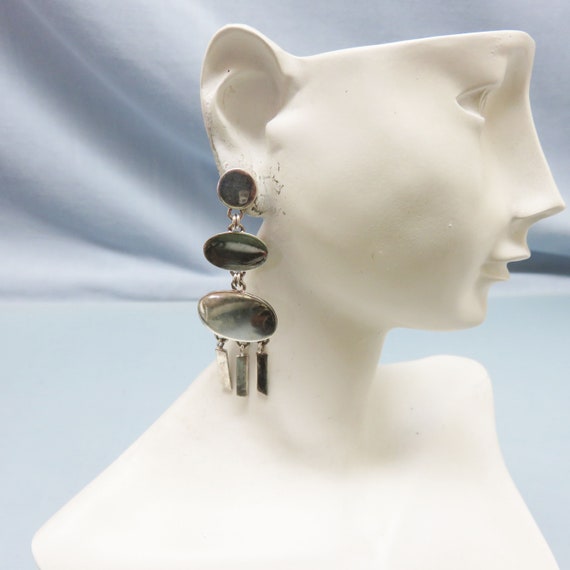 Vintage Geometric  Modern Dangle Pierced Earrings… - image 4