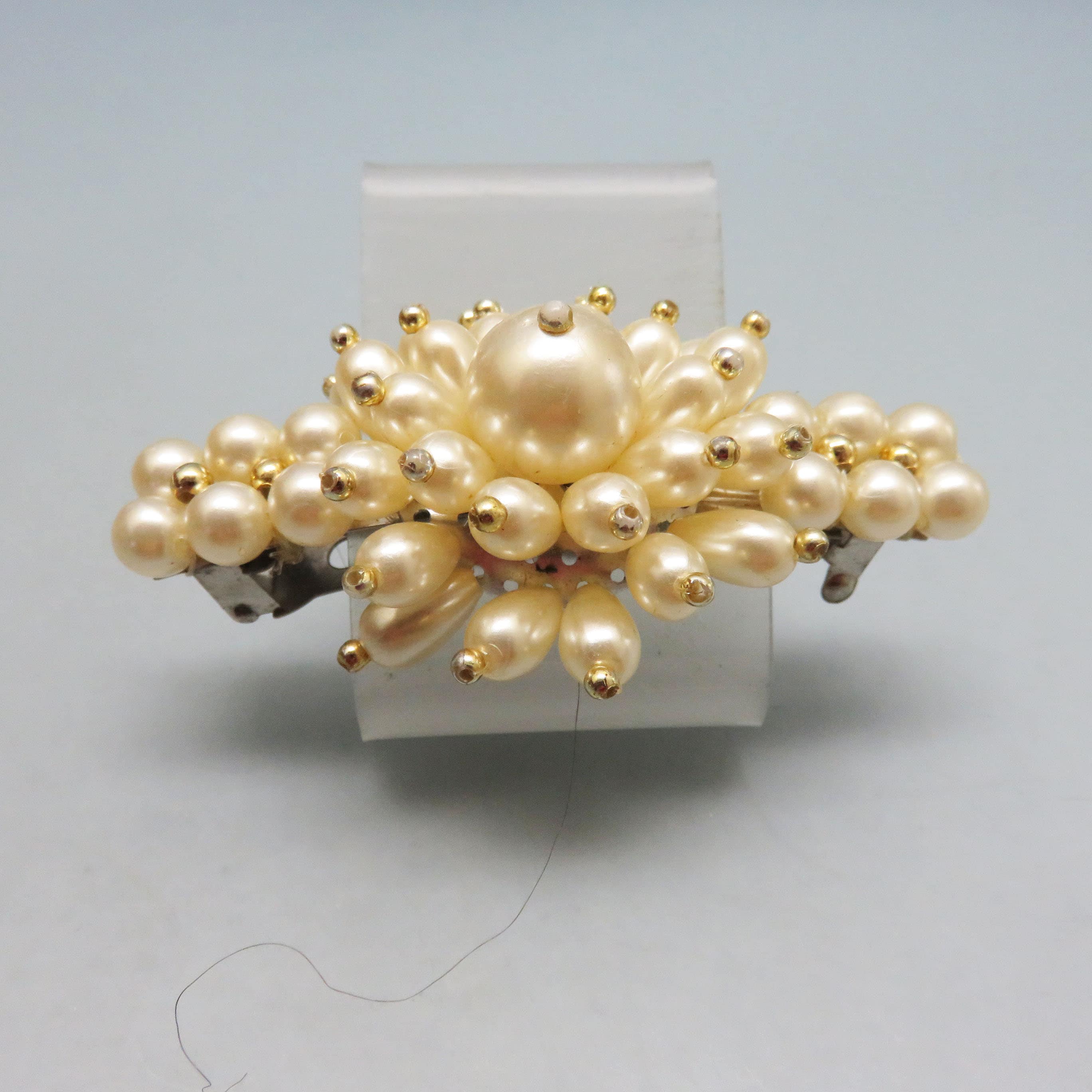 Fermaglio Per Capelli Vintage Con Strass E Perle Finte, Accessori Anni '80 E '90 - Italia - Foto 10