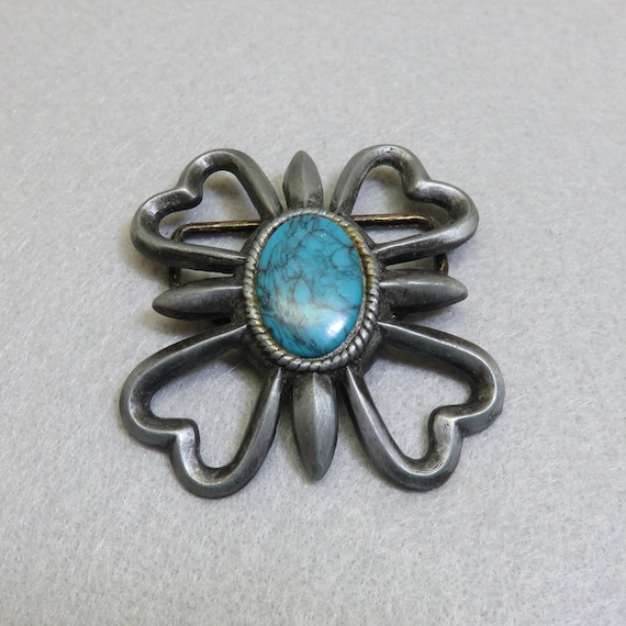 アンティーク 銀製 ターコイズ付きベルトバックル アンティーク 銀製