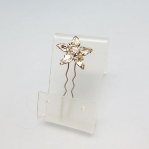 Rhinestone Star Hair Pin, Vintage, Clear Rhinestones, Bridal Wear