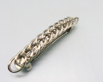 本物のヴィンテージ シャネル ヘアクリップ | シルバー ココ