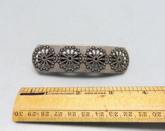 大型ヴィンテージ ピューターグレー 南西部風ヘアバレッタ - Etsy 日本