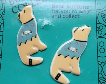 5点セット　陶器　ヴィンテージ　中国 タイ　ハンドペイント ヴィンテージ陶器コヨーテボタン 2 個セット、南西部ハンド