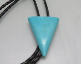 Stabilized Turquoise Bolo Tie,  Handmade