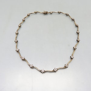 Gold Over Sterling  17 Inch Cubic Zirconia Necklace