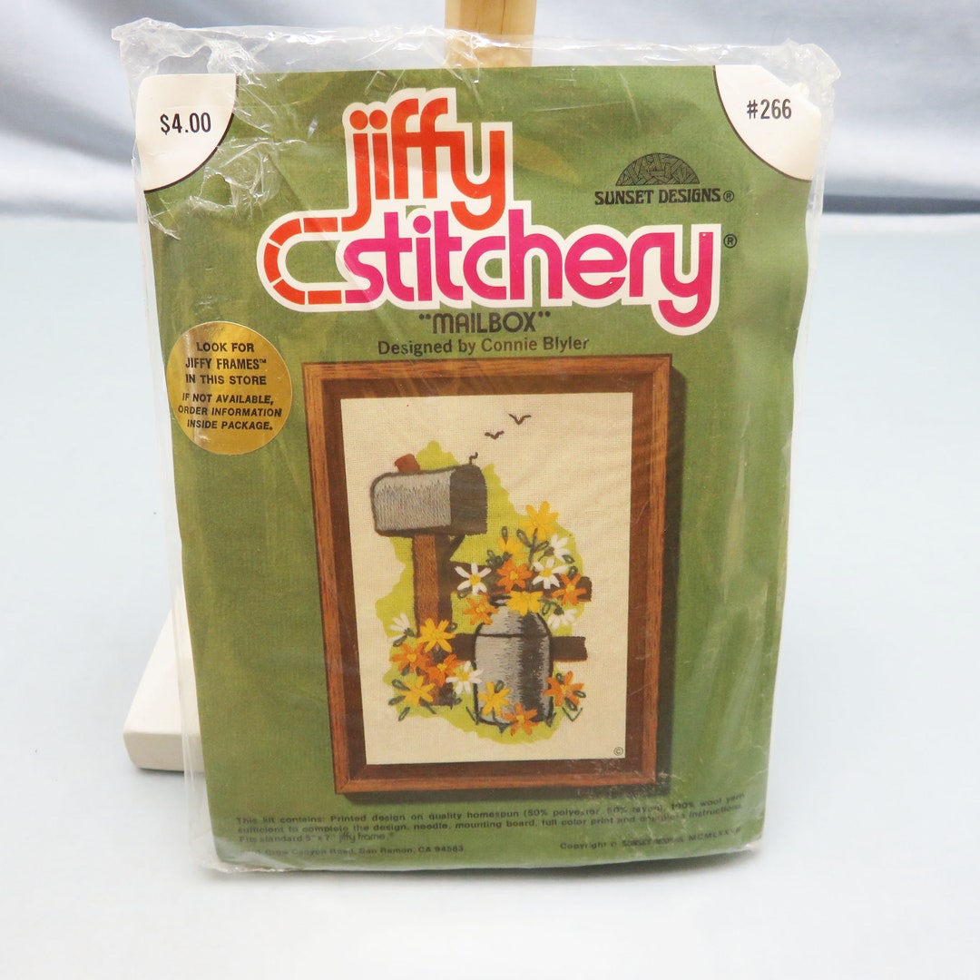 Jiffy Stitchery Crewel Stitchery Kit 1977 Mail Box and Milk Etsy