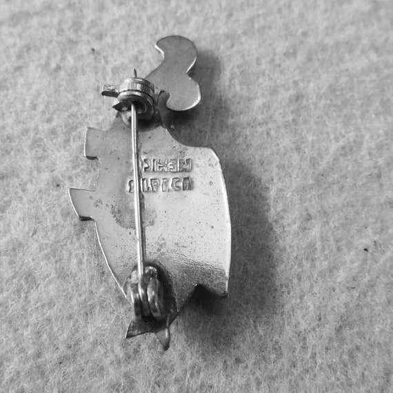 Abalone Shell Tiny SailFish Brooch, Silver Alpaca… - image 4