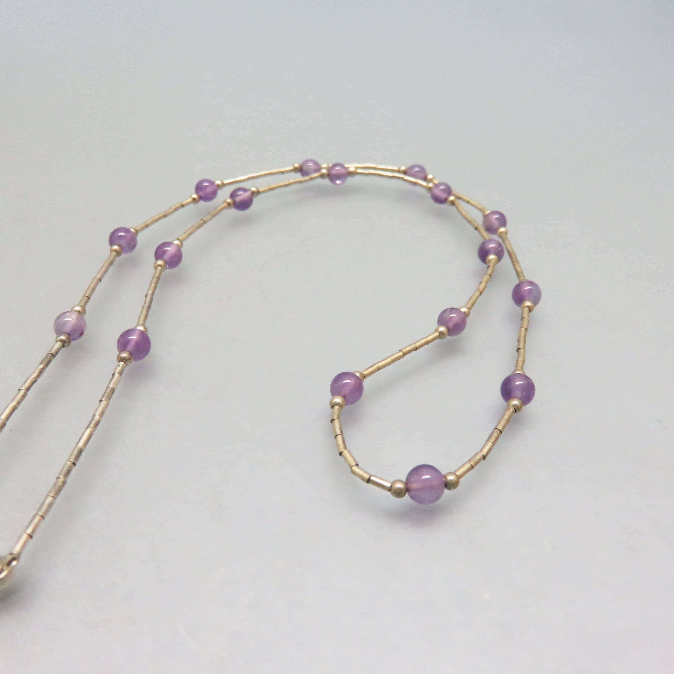 Collane Per Donna Ragazze Tondo Viola Ametista Blu - Foto 6