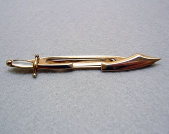 1960s SWANK Pearl Handled Scimitar Tie Clip