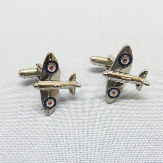 Royal British Air Force Plane Cufflinks, Vintage … - image 1