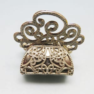 Vintage Small Silvertone Metal Hair Clip, Filigree Butterfly Clip