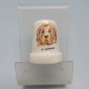 St. Bernard Collectible Pottery Thimble