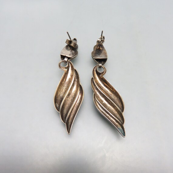 Vintage Sterling Silver Dangle Pierced Earrings, … - image 3