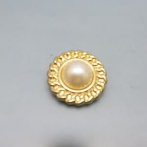 Vintage Jeri-Lou Faux Pearl Scarf Clip: Golden Metal Scarf Ring