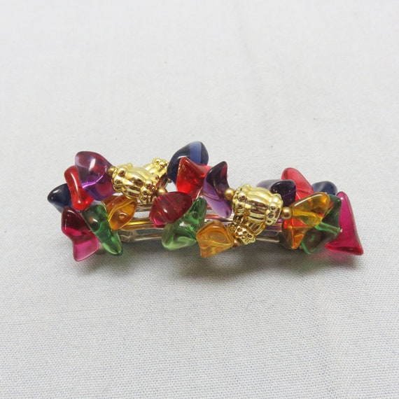 Vintage Candy Colored Plastic Chip Hair Barrette - image 2