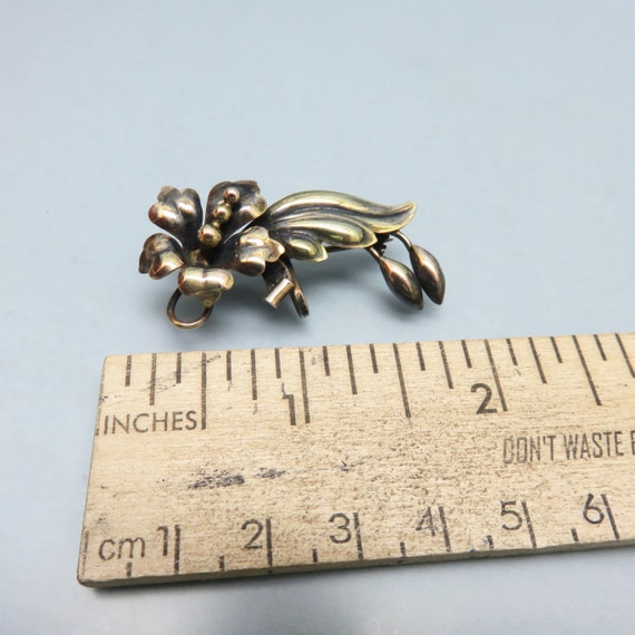 A & Z Floral Watch Pin, Vintage, Gold Filled Meta… - image 5
