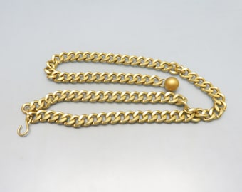 Metal Linked Vintage Belt, Gold Colored Geometric Metal  display picture 1